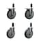 Service Caster 6'' Thermoplastic Rubber Swivel 1-1/4'' Expanding Stem Caster Set 2 Total Lock Brakes, 4PK SCC-EXTTL20S614-TPRB-2-S-2-114 - alternate 1